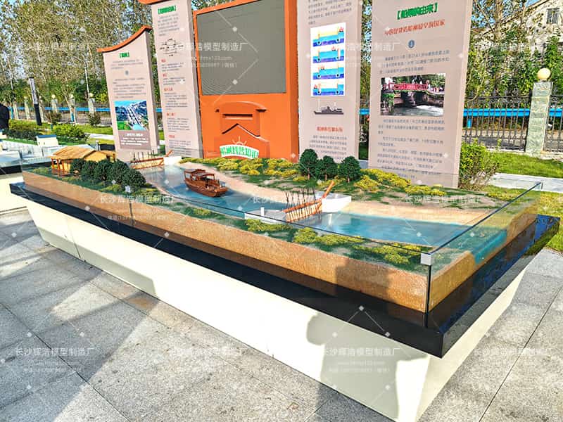 古灵渠水闸工程沙盘模型：微缩千年智慧，重现水利奇观